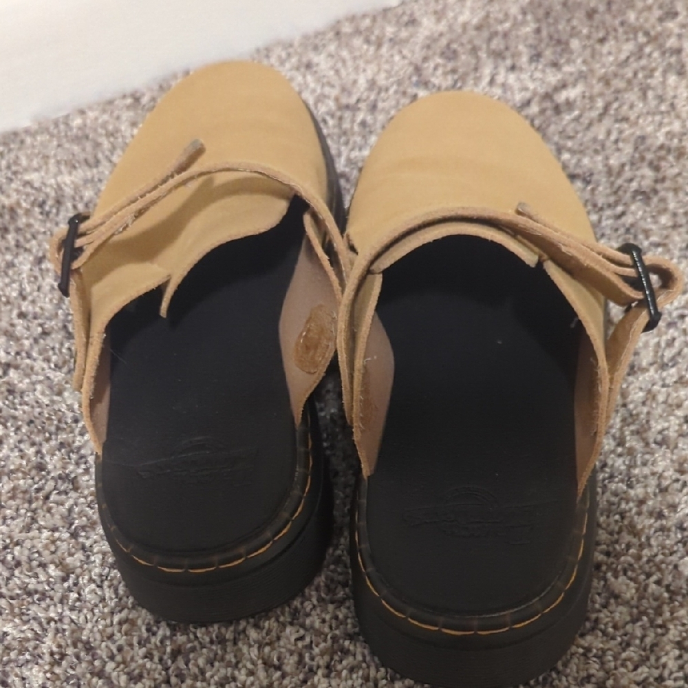 Dr. Martens Tan Suede Slip-On Mule with Adjustable Strap - Picture 4 of 6